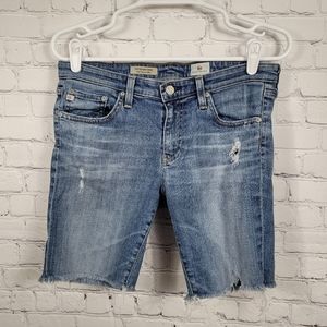 AG Adriano Goldschmied The Legging Ankle Super Skinny Ankle Cut Off Jean Shorts